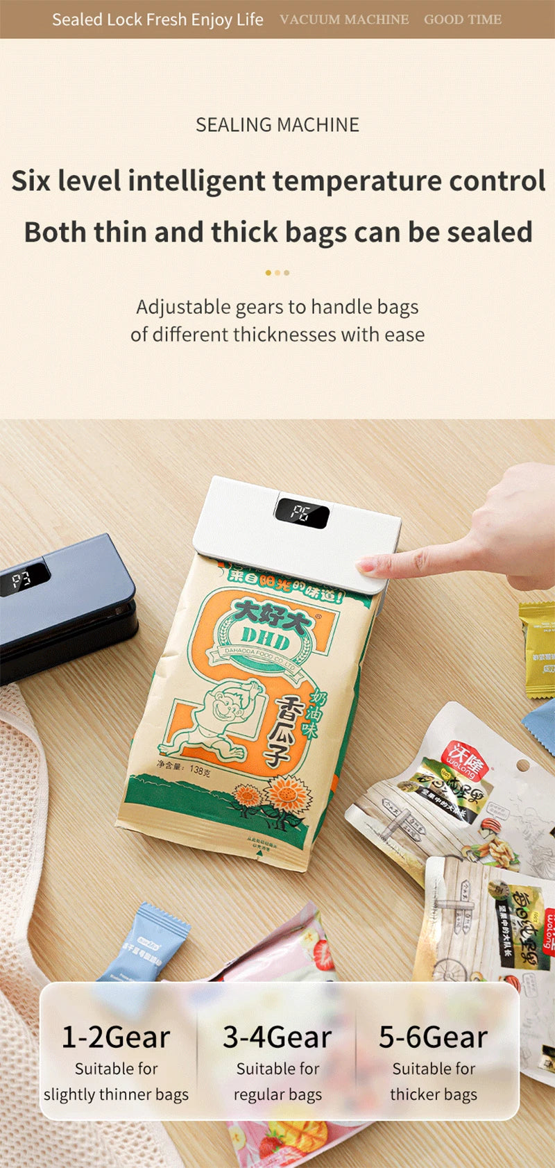 Plastic Bags Sealer Mini Handheld Heat Bag Sealing Machine Heat Bag Sealer Food Packaging Sealing Machine Portable Bags Sealer