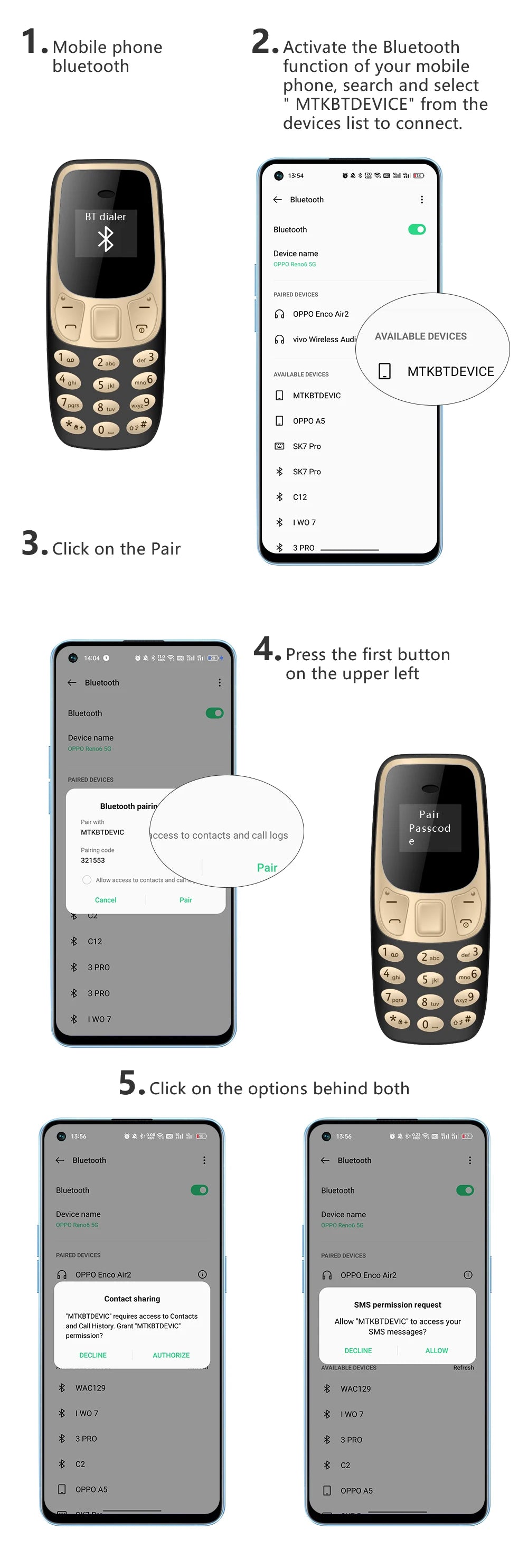 SERVO BM10 Super Mini Mobile Phone Dual SIM Magic Voice Dial Bluetooth Earphone Auto Call Recording Blacklist Mp3  2G Cellphones