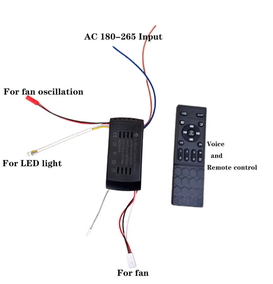 Driver Fit for Fan Kit Replacement Remote Control DC 6 Speeds Ceiling Fan Light Input 90-220V Transformer