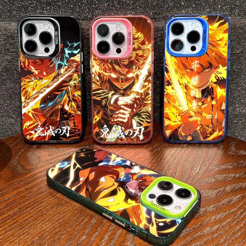 D-Demon Zenitsu S-Slayer Phone Cases For iPhone 17 16e 15 14 13 12 11 Plus Pro Max ProMax Colorful Covers