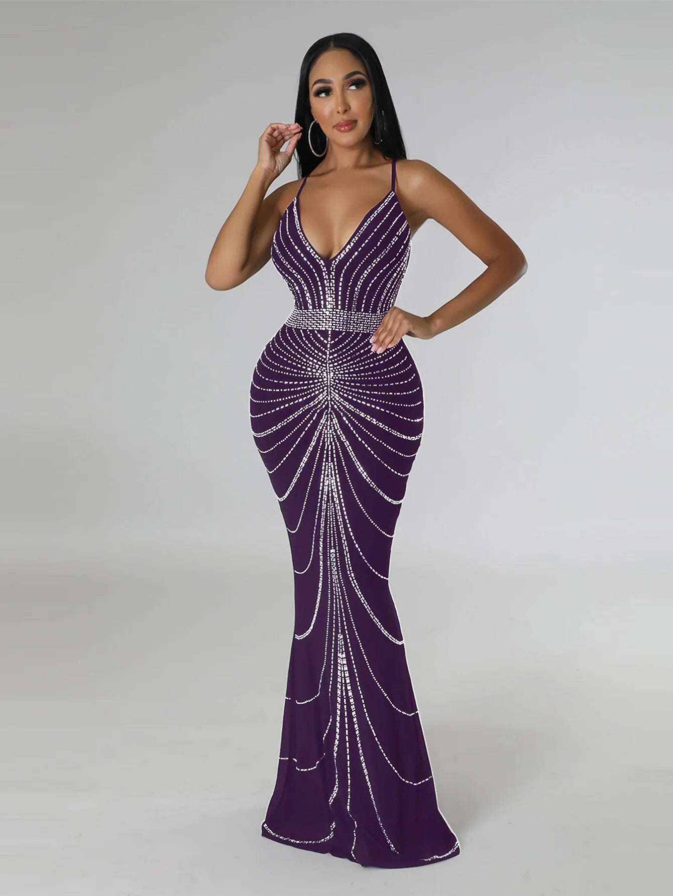 Sparkling Solid Color Hot Diamond Sheer Mesh Long Skirt, Elegant and Luxurious Spring Women's Cocktail Dress, Celebrity Clothing