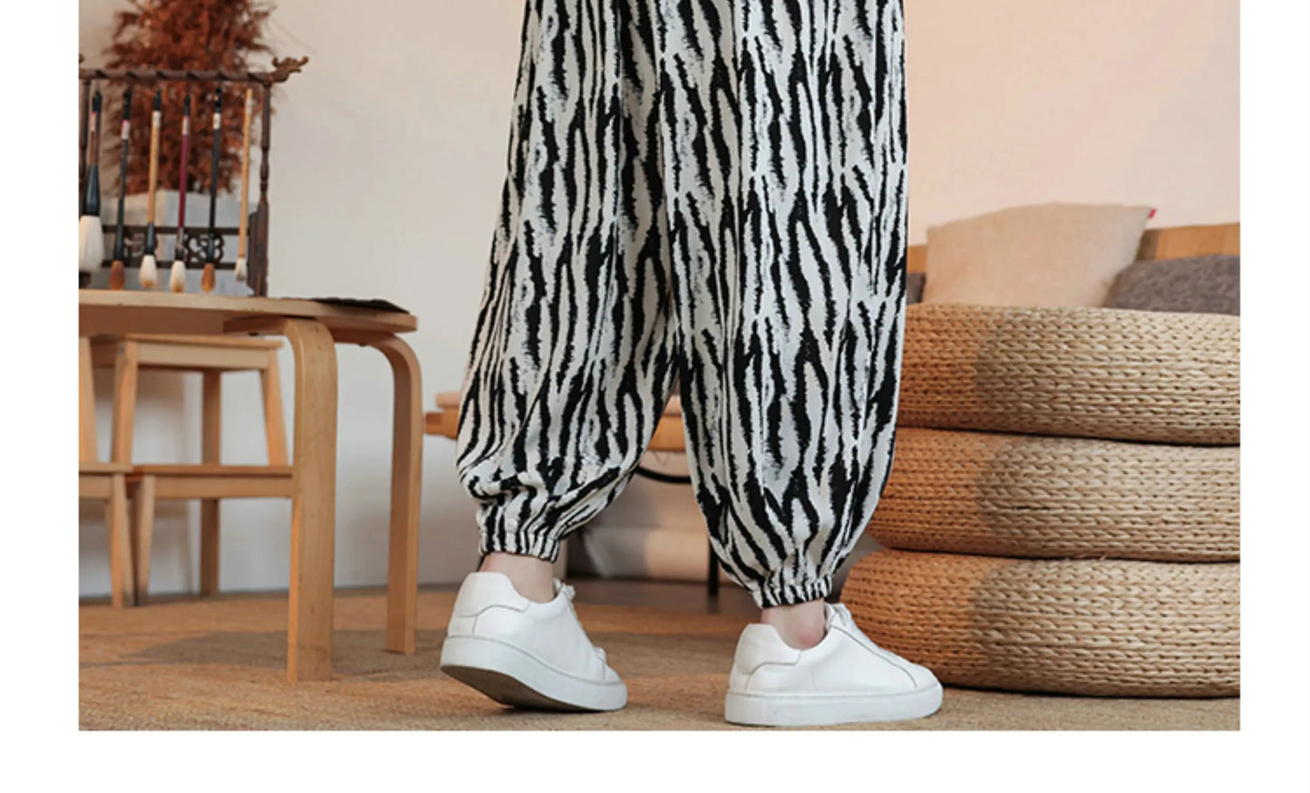 Summer Men Wide-leg Pants Male Retro Harem Pants Mens Hiphop Streetwear Harajuku Style Casual Pants Women Jogging Trousers
