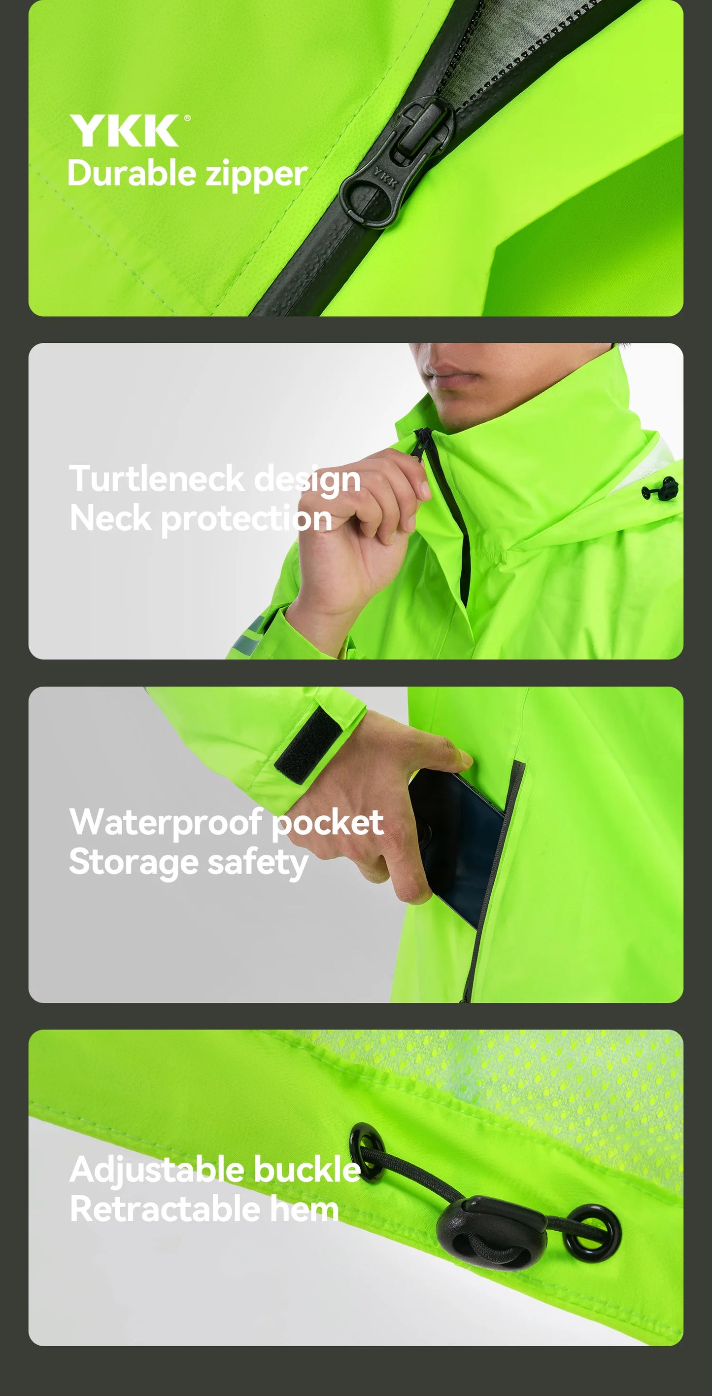 ROCKBROS Rainproof Cycling Suit Breathable Raincoat Hoodie Jacket Waterproof Pants Trousers Men Outdoor Sports Cycling Clothing