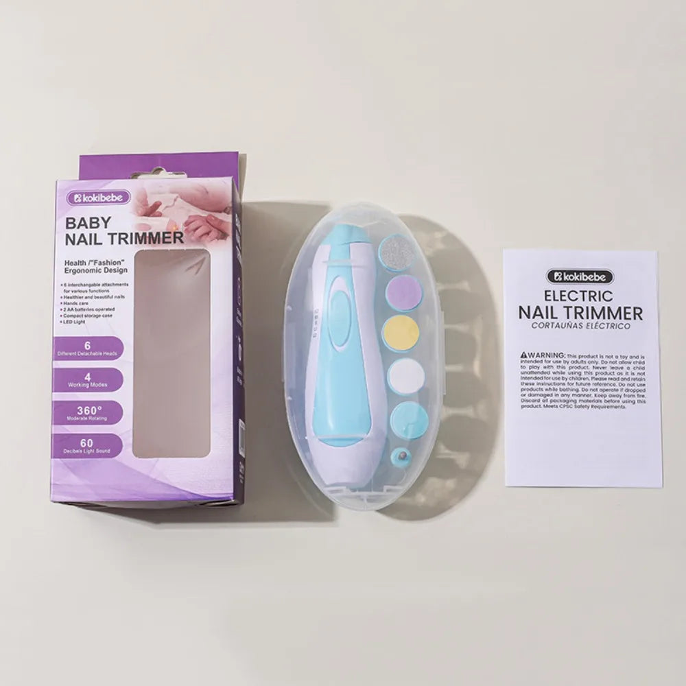 Multifunctional Electric Baby Nail Trimmer with Light Care Nail Baby Nail Clipper Manicure with Storage Box Baby Nail Grinder