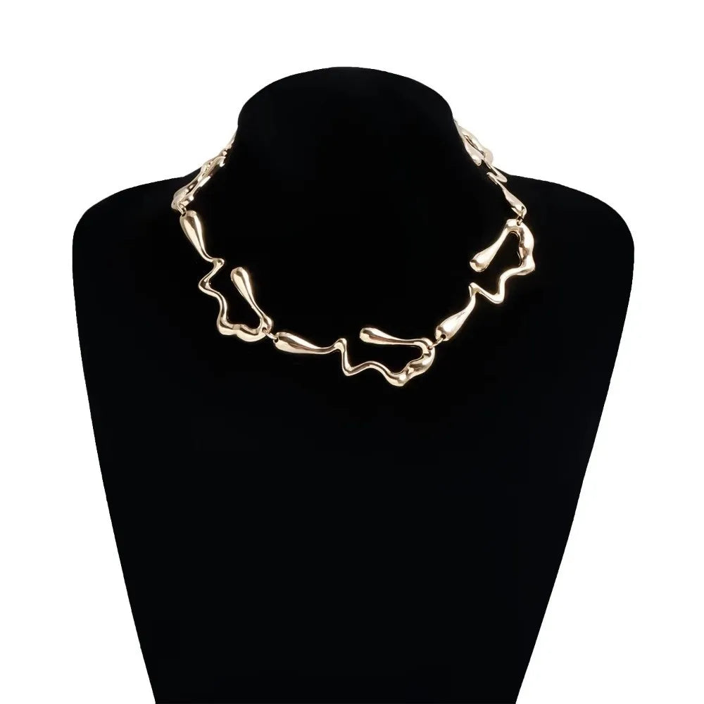 Geometric Design Irregular Jewelry Set INS Adjustable Necklace Earrings Set Lightweight Gothic Retro Earrings Choker Girls Gift