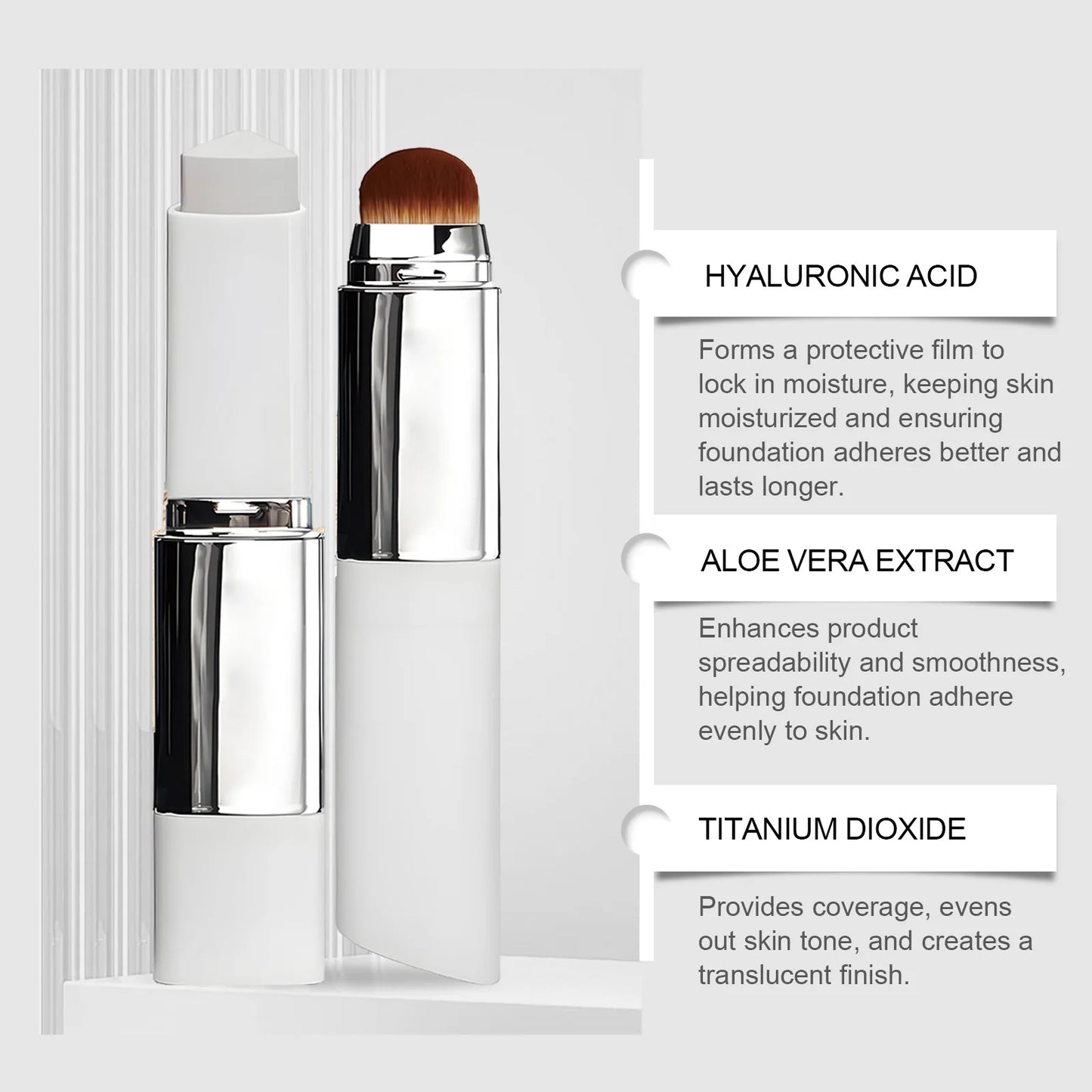Dual-Action Color-Changing Foundation Stick - Skin-Nourishing, Lightweight Matte Finish, All-in-One Portable Makeup Stick