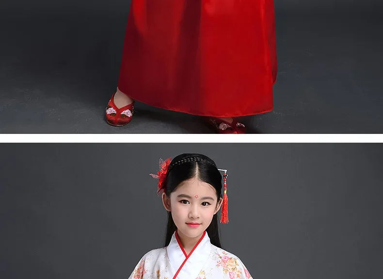 Halloween Cosplay Kids Set Dance Performance Dress for Girls Show Disfraz Child Hanfu Dress Costume Chinese Traditional Clothes
