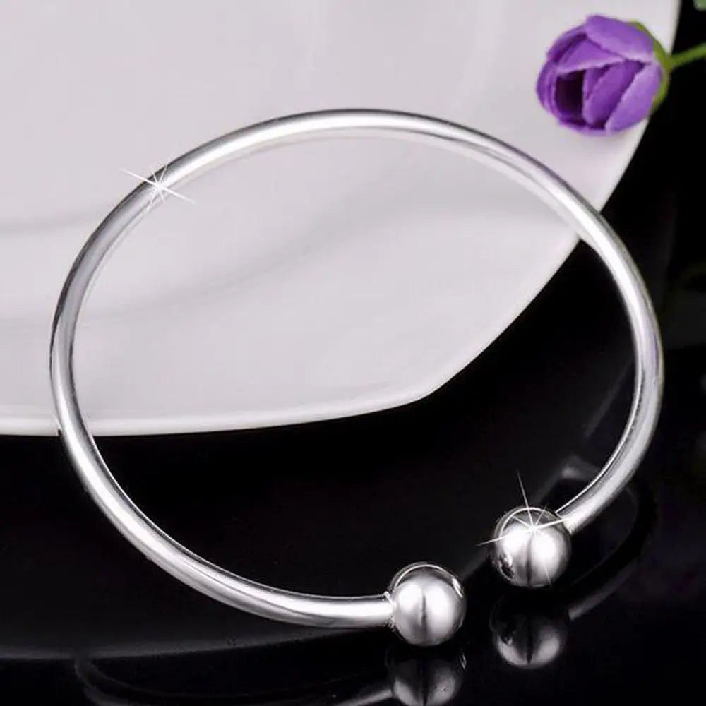 Classic Silver Plated Gifts Mens/Womens Fashion Jewelry Bracelet Adjustable Bangles