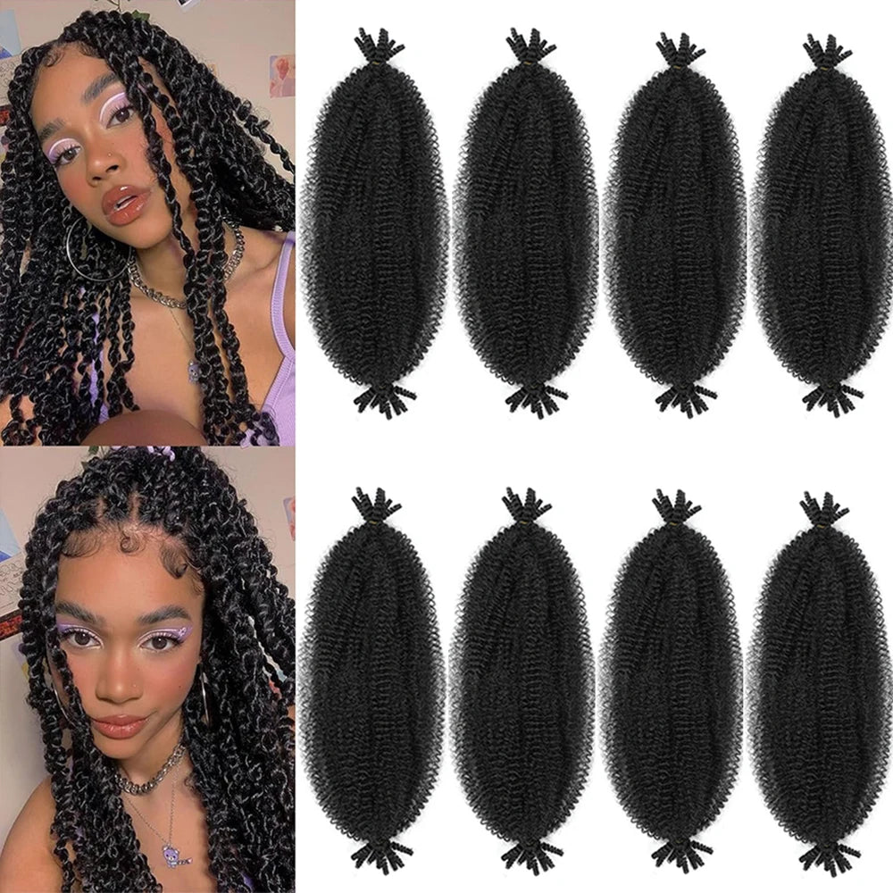Marley Twist Braiding Hair Ginger Burgundy Ombre Brown Black Springy Afro Twist Hair PreFluffed Spring Twist Kinky Braiding Hair