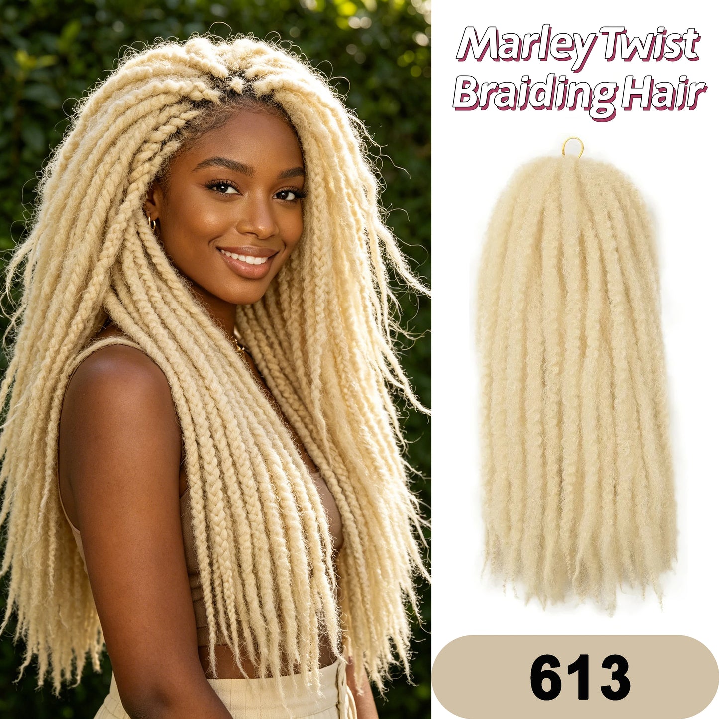 Marley Twist Braiding Hair Pre Stretched Ombre/Solid Colors Afro Kinky Curly Crochet Hair for Faux Locs Jumbo Marley Twists Hair