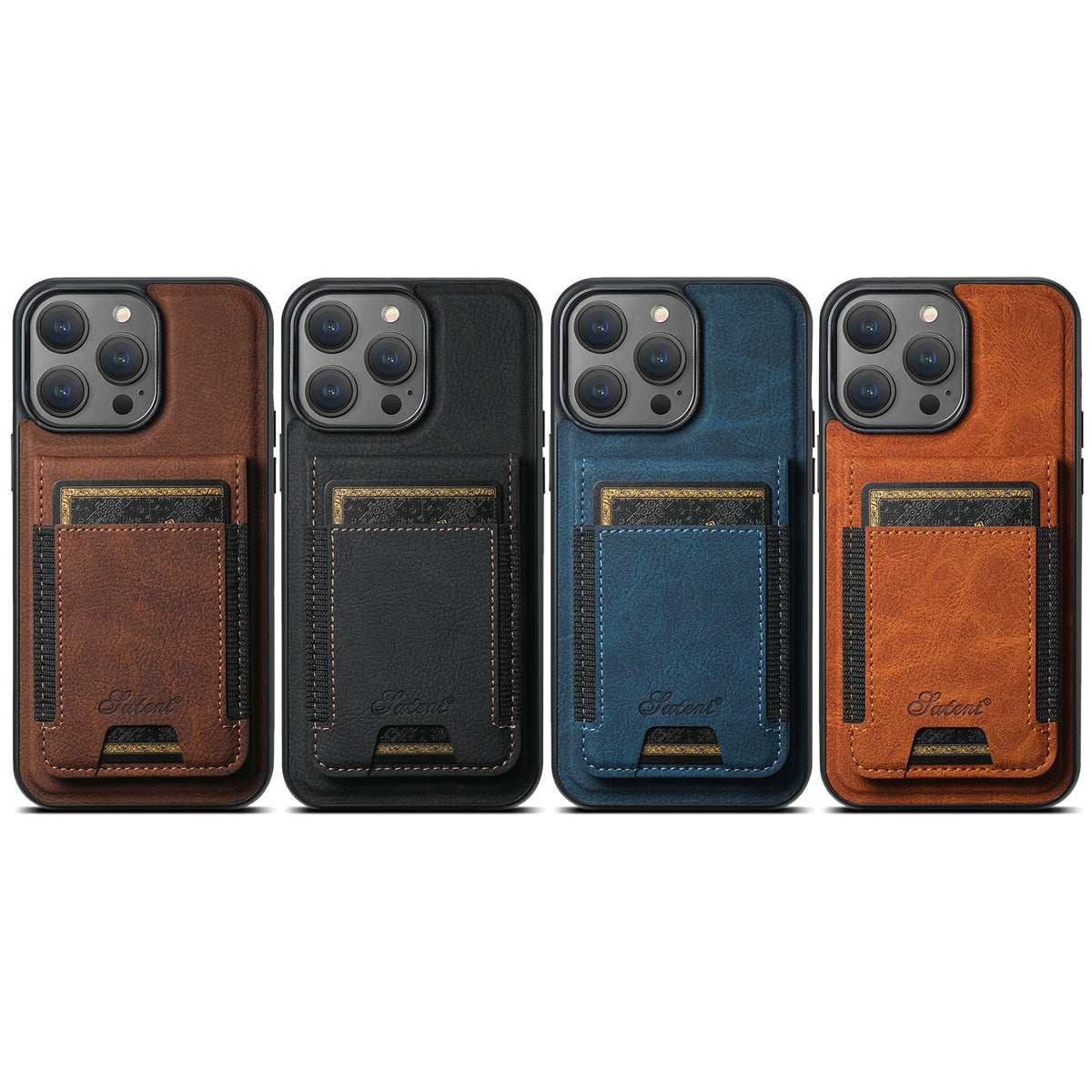SUTENI Luxury Magsafe Leather Card Holder Phone Case Wallet Kickstand Cover For iPhone 17 16 15 14 13 12 11 Pro Plus Max