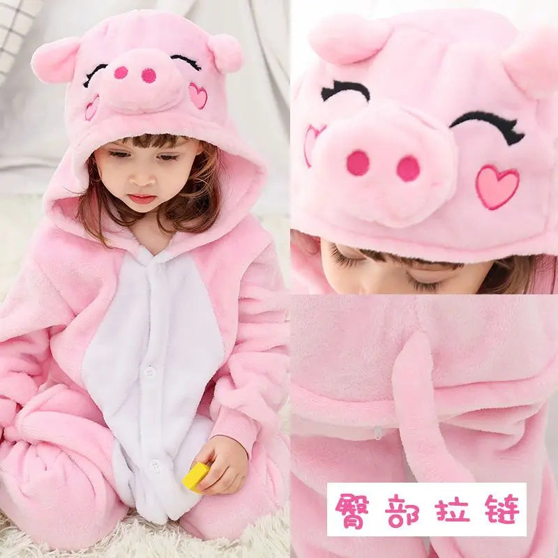 2024 Kigurumi Cat Onesie Kids Unicorn Pajamas For Children Animal Cartoon Blanket Sleepers Baby Costume Winter Boy Girl Jumspuit
