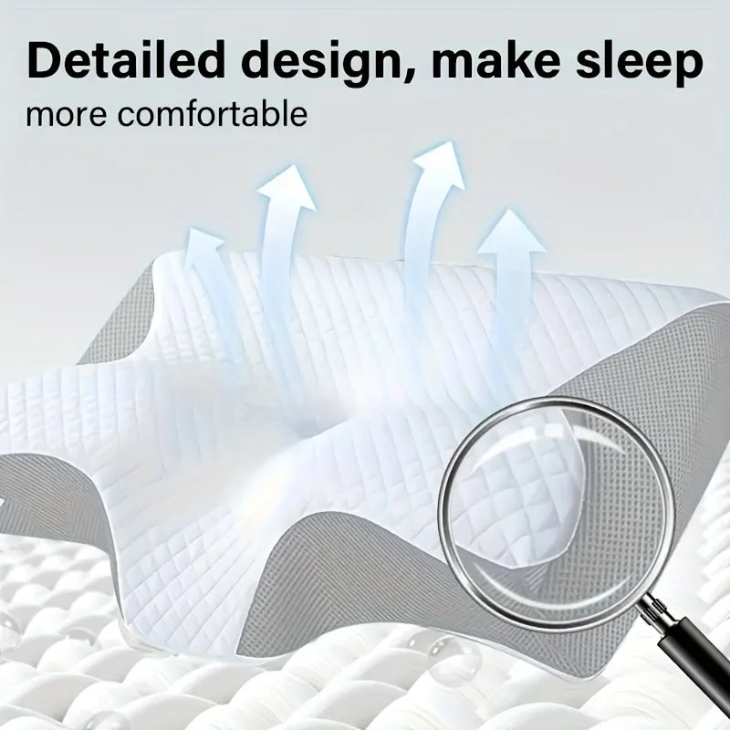 Ergonomic Contoured Neck Horn Pillow - Soft Yet Firm Support for All Sleep Positions, Side/Back/Stomach Sleepers Shoulder Relief