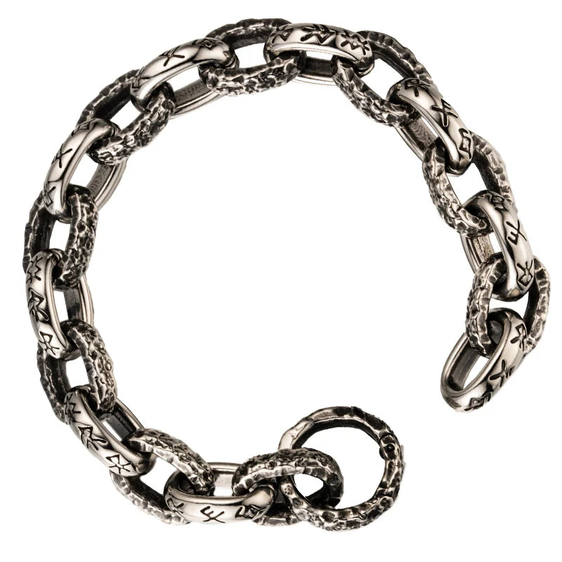 Scars of the North	Valhalla Chain bracelet for men Nordic Runes stainless steel  fashion Jewelry