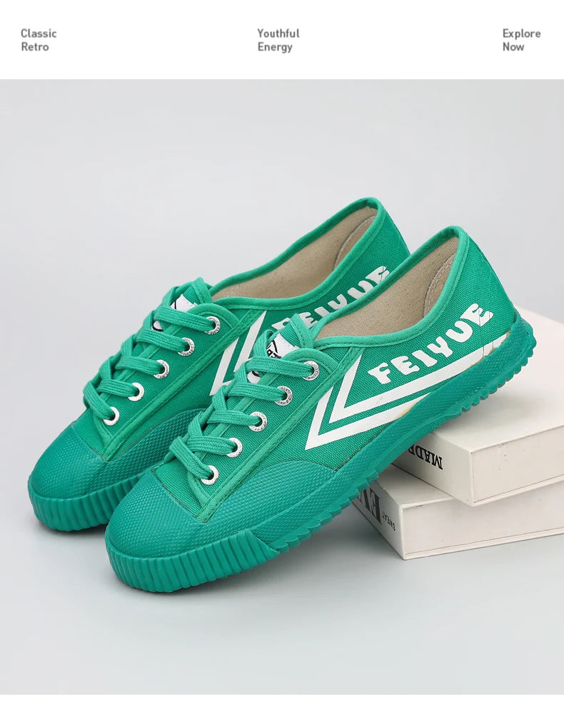 DaFu Flying Men's Running Jump Far Athletic Shoes Sports Women's Canvas Couple's Black Shoes Low Top Breathable Rubber Sole