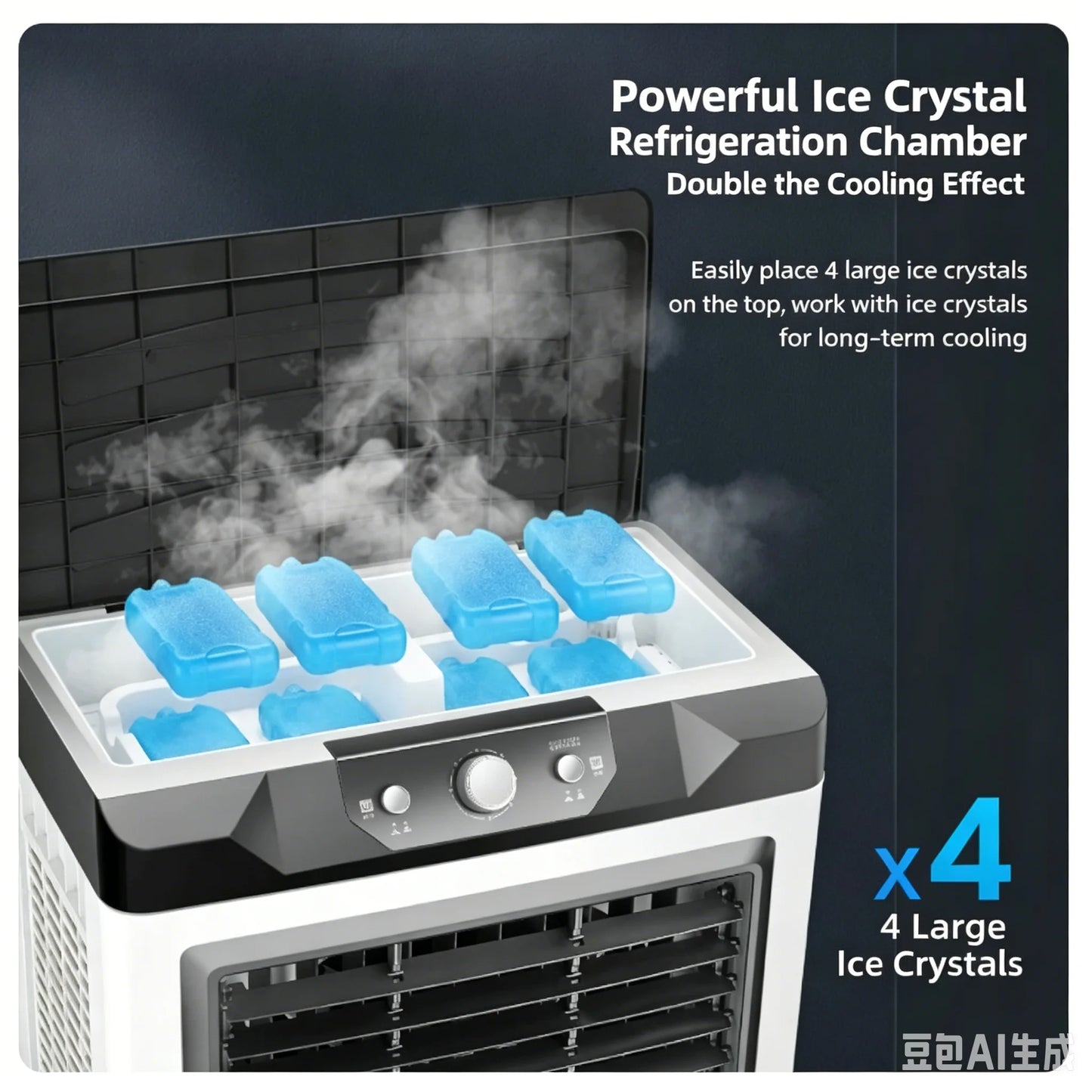 Commercial Industrial Evaporative Air Cooler Water Cooling Portable Water Added Refrigeration Large Movable Cooling Fan For Home