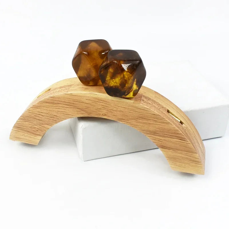 1/2Pcs Deepeel 14cm Wooden Purse Handle Colored Beads Mini DIY Bag Frame Kiss Women Handbag Closure Clasp Handmade Accessories