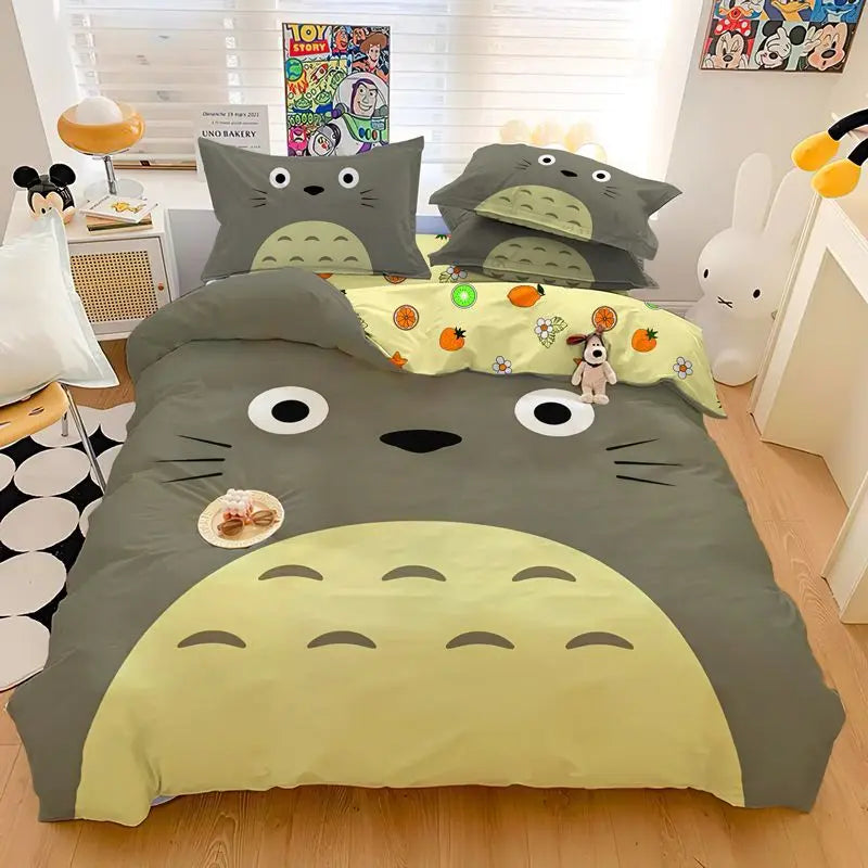 3D Exquisite Cartoon Print Duvet Cover My Neighbor T-Totoro Bedding Set Comforter Bed Youth Home Decor Kids Boys Girls Gift