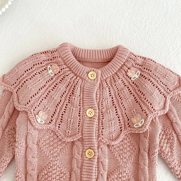 2025 New Autumn 0-3Yrs Newborn Baby Girls Sweater Coat Infant Baby Girls Knitting Cardigan Sweater Long Sleeve Cardigan Coat