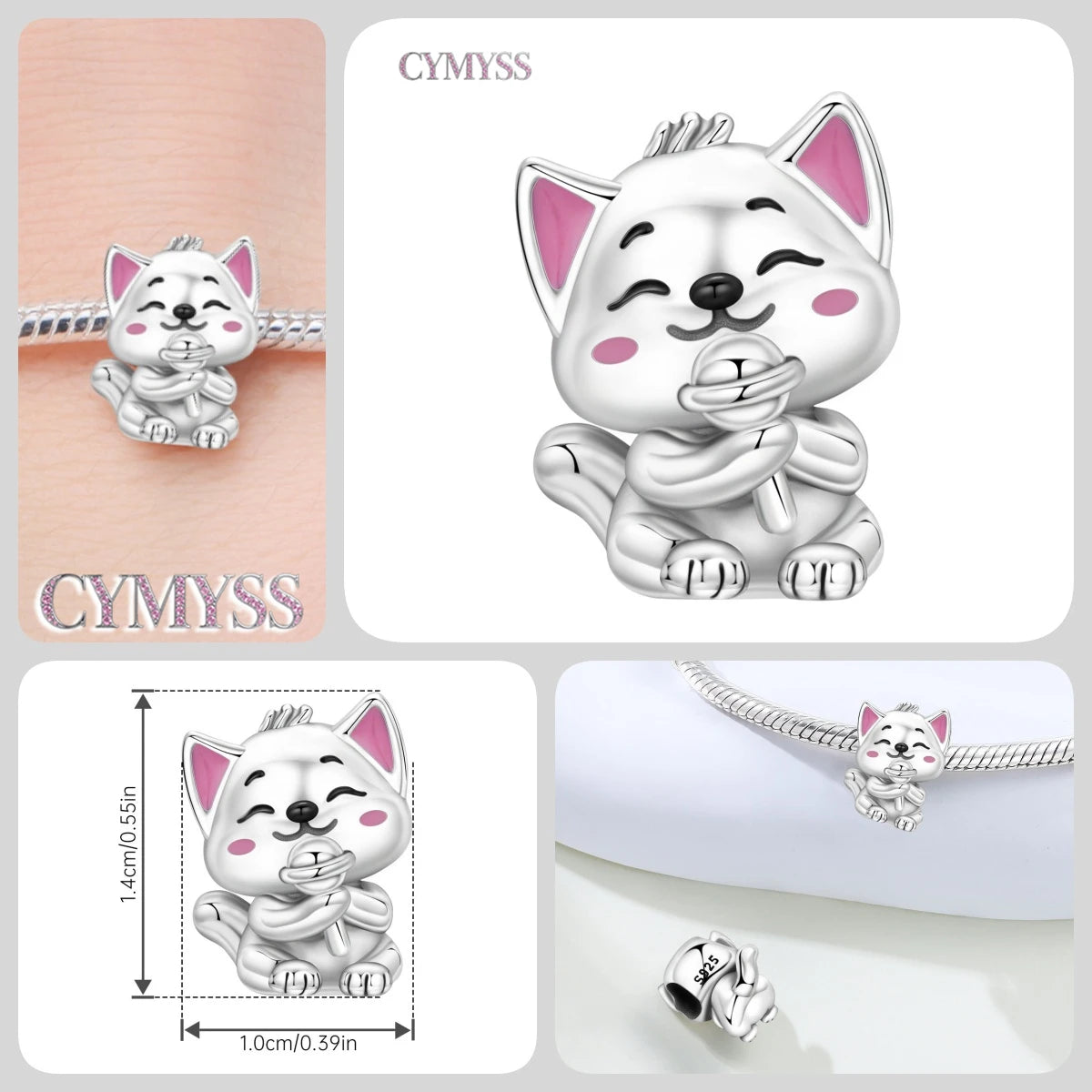 925 Sterling Silver Cute Pet Animal Lion King Pendant DIY Jewelry Beads for Women Bangle Bracelet Necklace Birthday Party Gifts