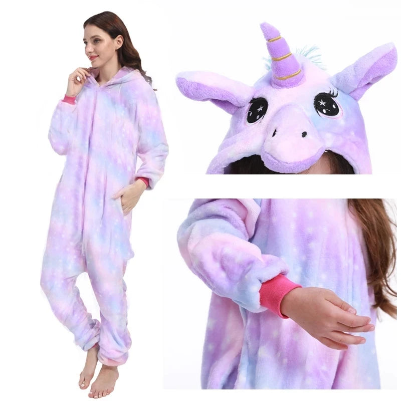 Animal Cosplay Overalls Kigurumi Cat Costume Halloween Carnival Stage Performance Role Play for Adults Kids Clothes Party Set