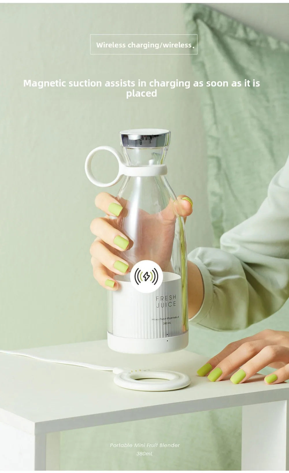 Portable Electric Juicer Cup USB Rechargeable Mini Blender Bottle for Fruit Smoothie Juice Vegetable Travel