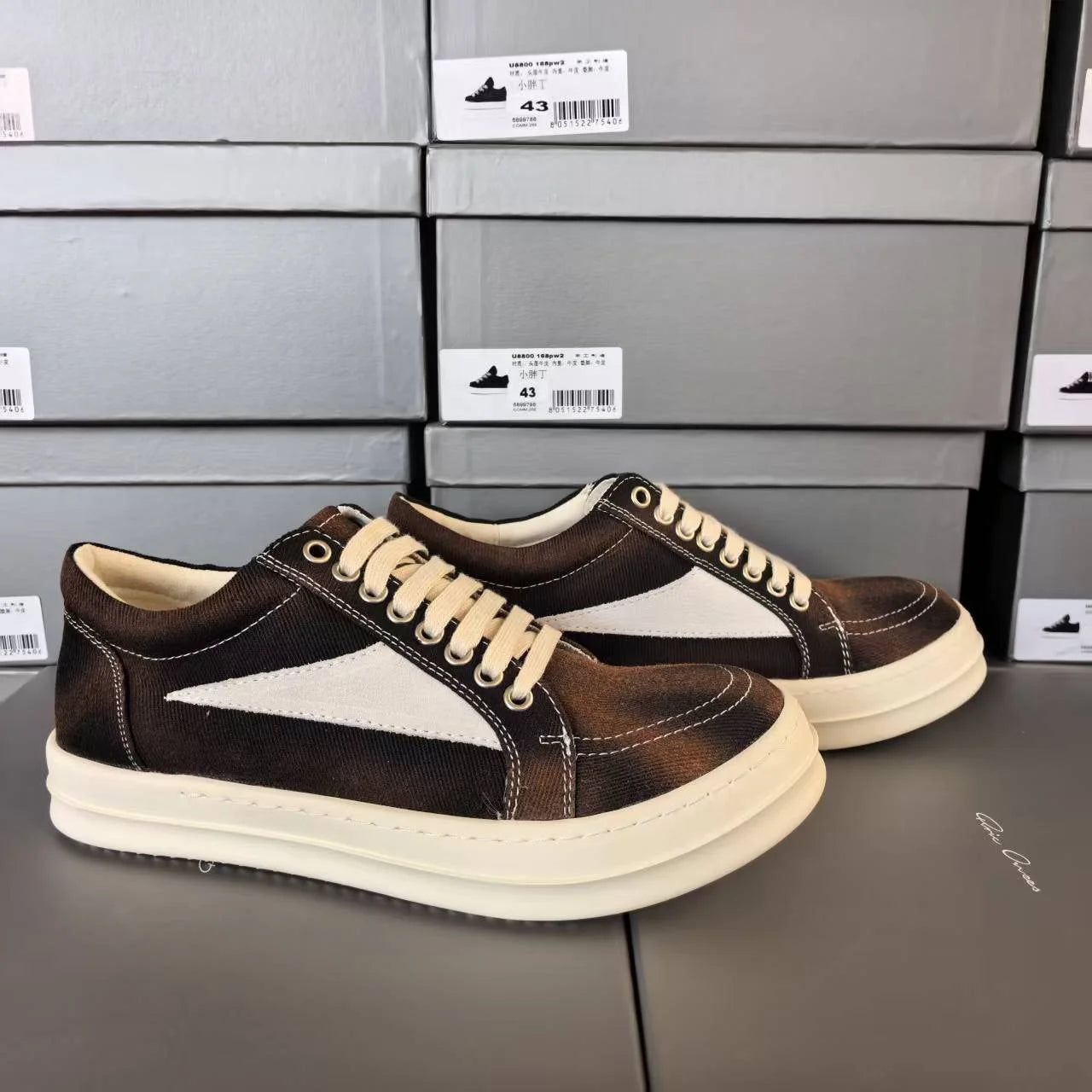 Men Casual Shoe Brand Black Brown Canvas Low Top Shoes High Quality Cowhide Luxury White Leather Sneakers Women Flat Sneaker
