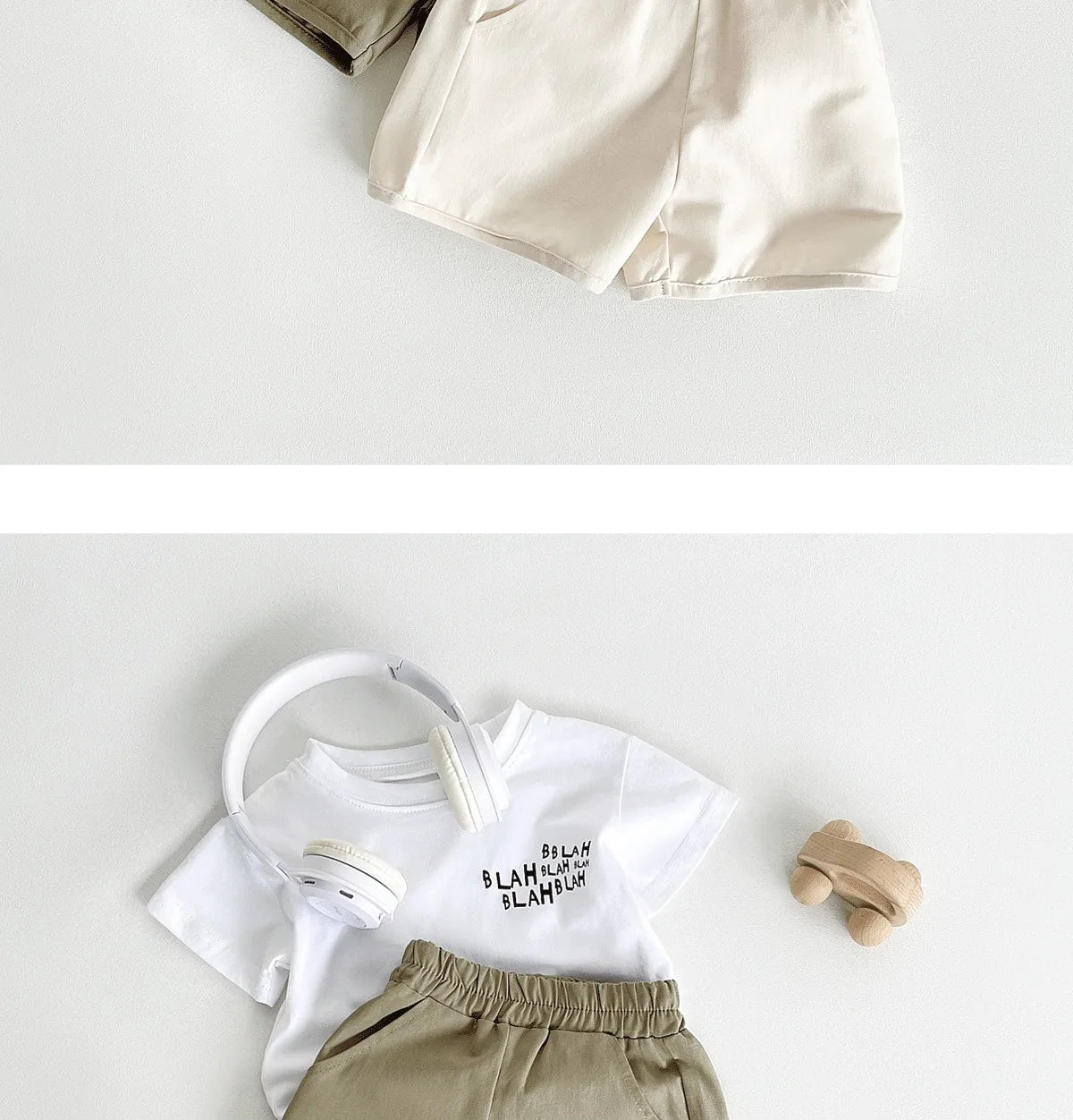 Ircomll 2 Pcs Summer Baby Workwear shorts 100% Organic Cotton for Infant Baby and Toddler, Boys, Girls Breathable Leisure Shorts