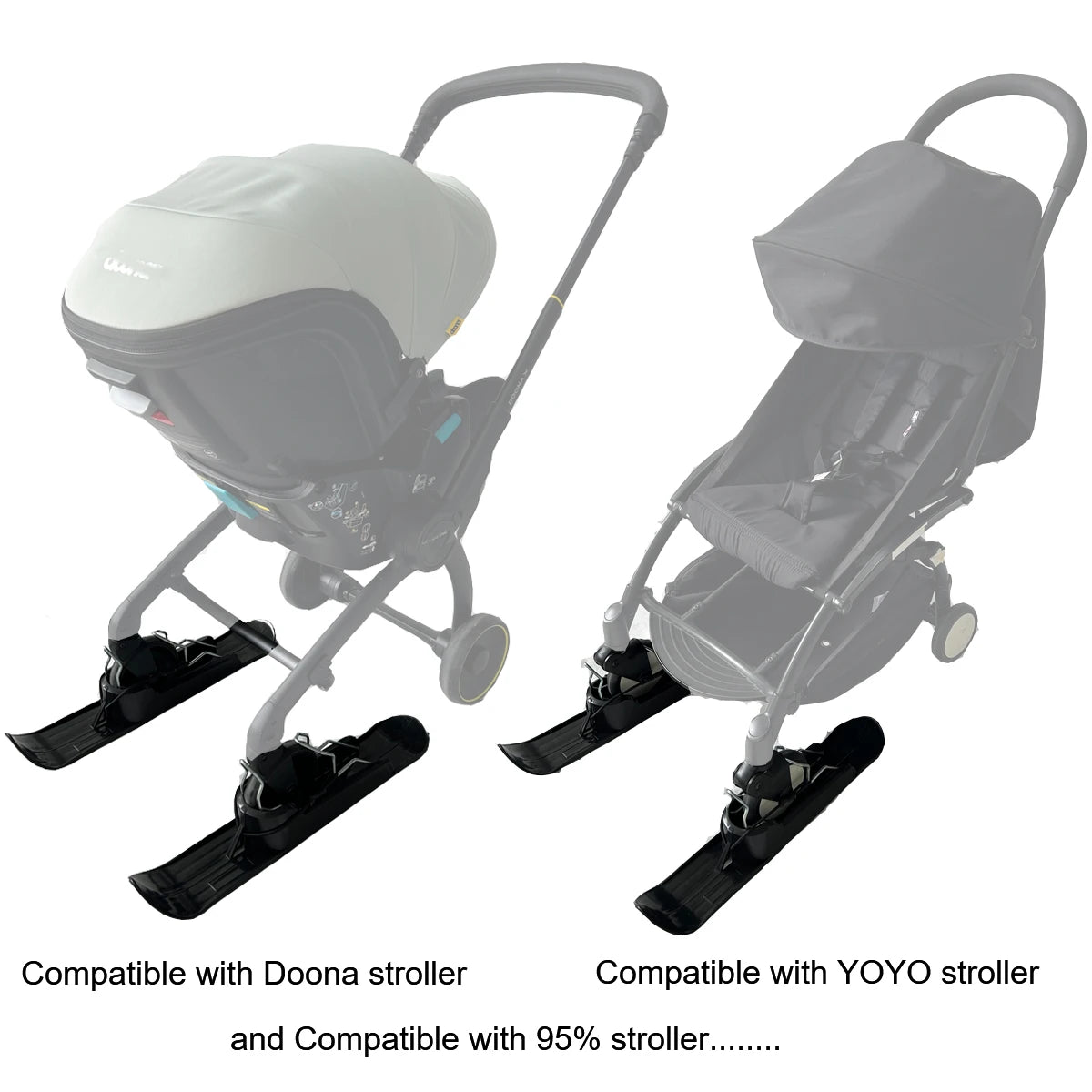 Universal Baby Stroller Accessories Ski Plate Buggy Sled Wheelchair Glider Snow Scooter Pram Skiing Board for YOYO CYBEX BEE 5