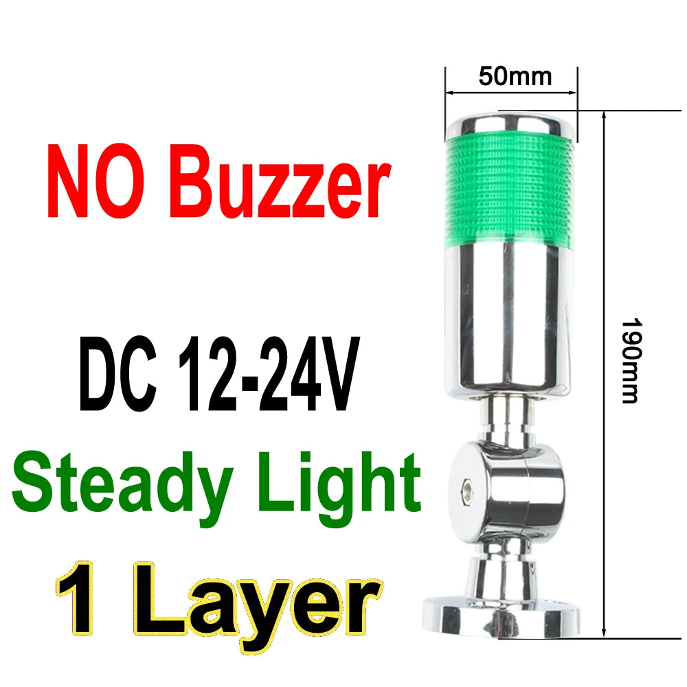 1-3 color LTA Vertical Industrial Multilayer Stack light Lamp Signal Tower Alarm caution light Flash Industrial Tower LED Silver