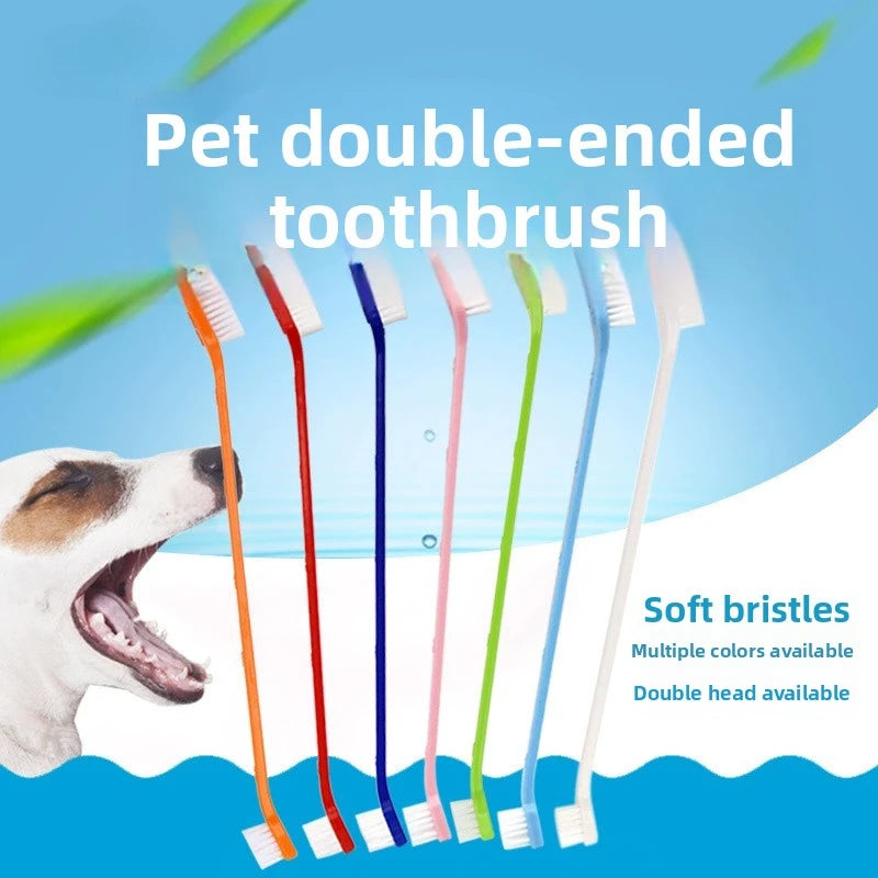 Pet Toothbrush Set Dog Cat Oral Care Kit Pet Toothpaste Cleaning Supplies for Dogs Cats Dental Hygiene Grooming