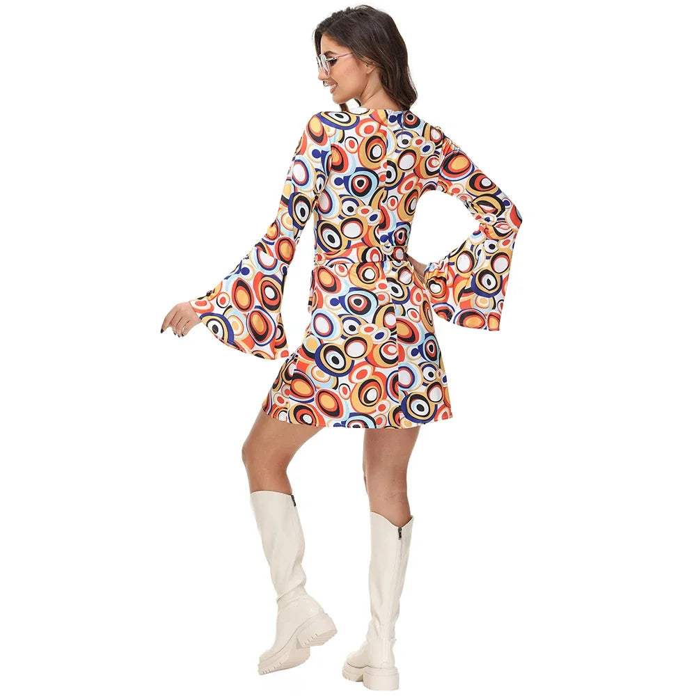 Halloween Party Disco Adult Couples Hippie Costumes Women Male 70s 80s Rock Disco Cosplay Outfits Dance Fantasia Costume