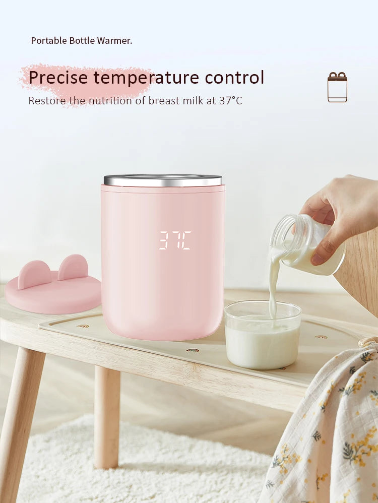 XIMYRA N1S Portable Baby Bottle Warmer, Fast Heating Travel Milk Warmer, 8800mAh Breastmilk  Warmer On The Go with 3 Adapters