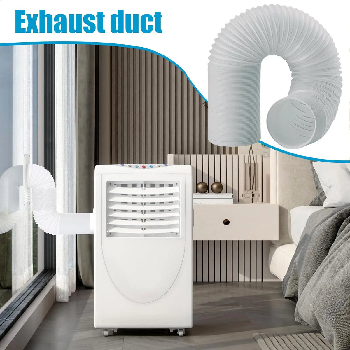 AC Water Drain Hose Fit 5.1/5.9in Diameter Vent AC Unit Drain Hose for Garage Home Indoor Car Office Bedroom Living Room