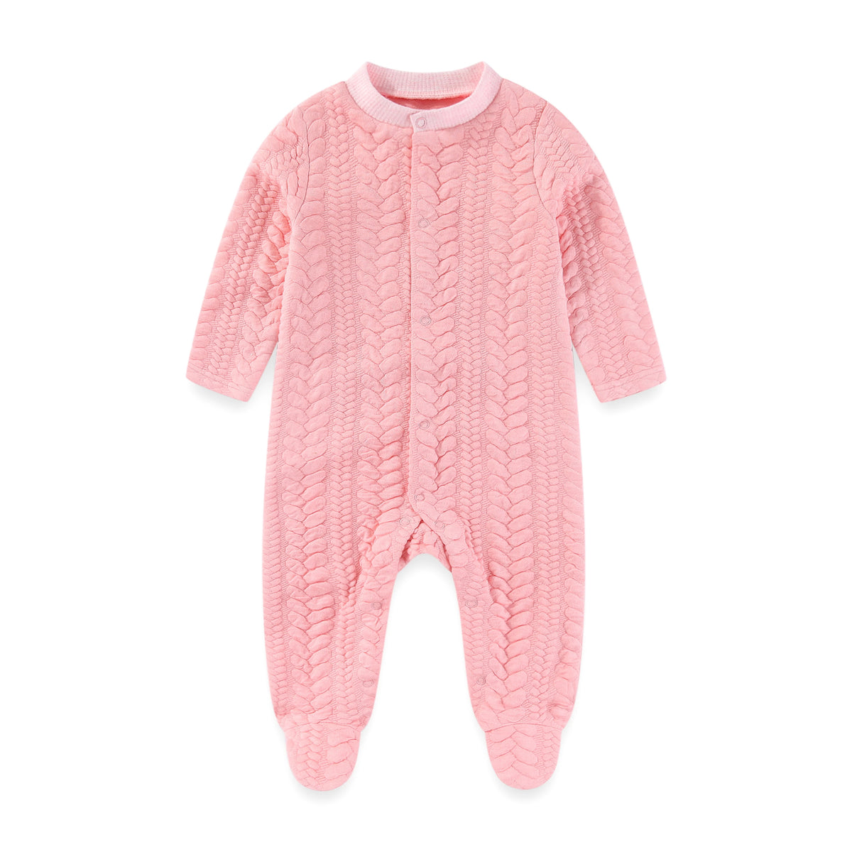 Solid Color Winter Baby Unisex Jumpsuits Warm Newborn Boy Girl Footed Rompers Infant Outfit
