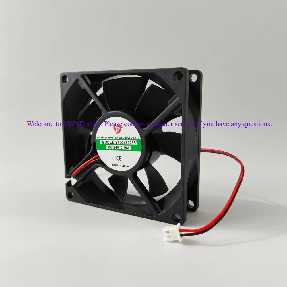YTD248025S Server Cooling Fan 24V 8cm 80x80x25mm 0.30A 0.23A 0.35A High Air Flow CPU Welding Machine Inverter Cooler  New