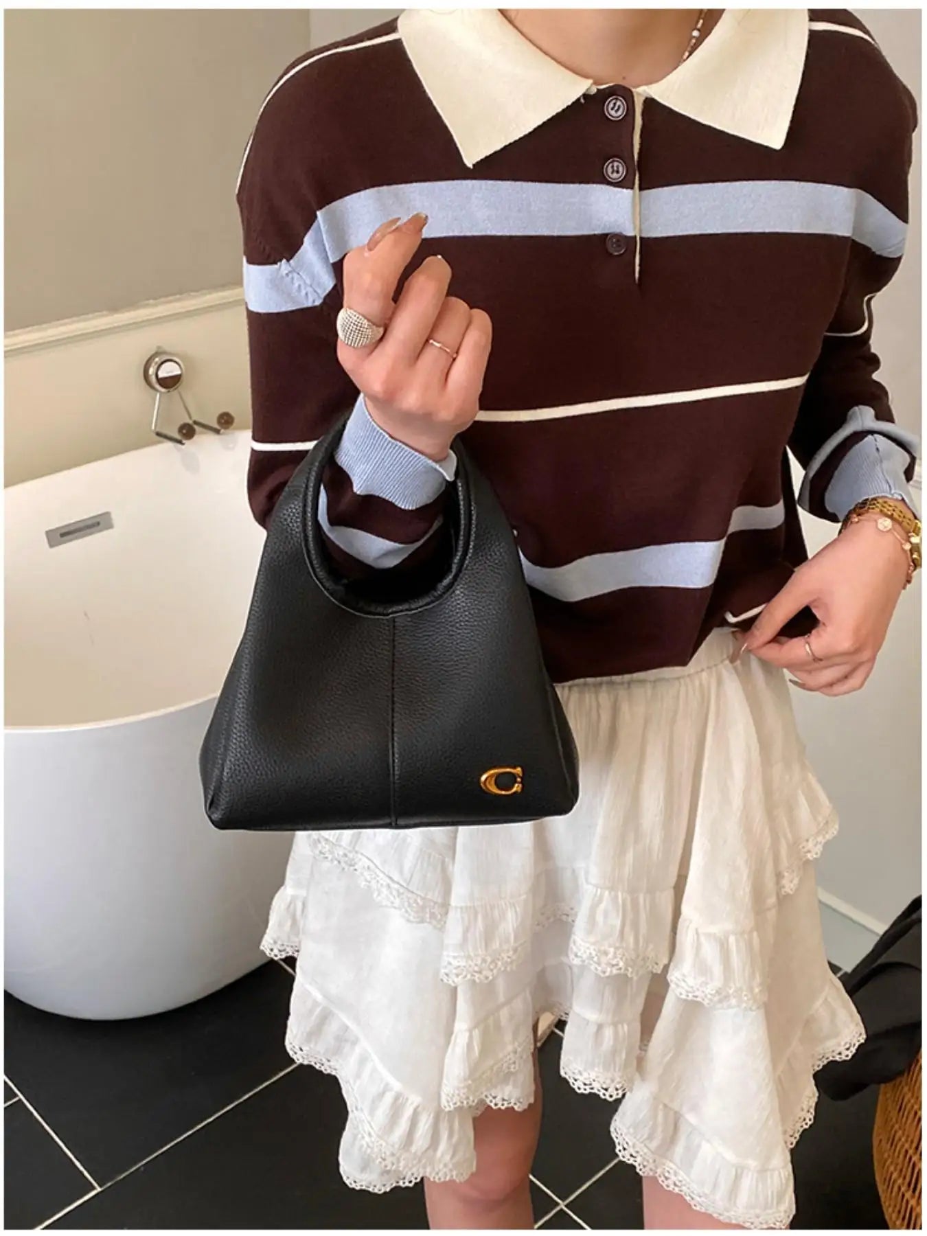 Women's Mini Bucket Bag Designer Style Large Capacity Handbag Casual Crossbody Shoulder Bag with Detachable Shoulder Strap