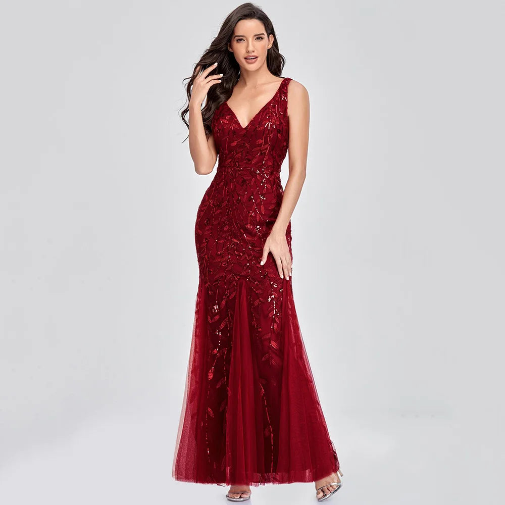 Sexy vintage Maxi Sequin cocktail Dress bridesmaid Prom Dresses for Women Casual Party Long sleeve club Bodycon Dress vestidos