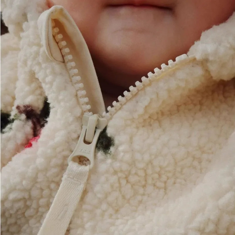 Baby Boy Girl Lamb Wool Hooded Jumpsuit Infant Toddler Child Warm Outfit Long Sleeve Spring Autumn Winter Baby Clothes 0-2Y