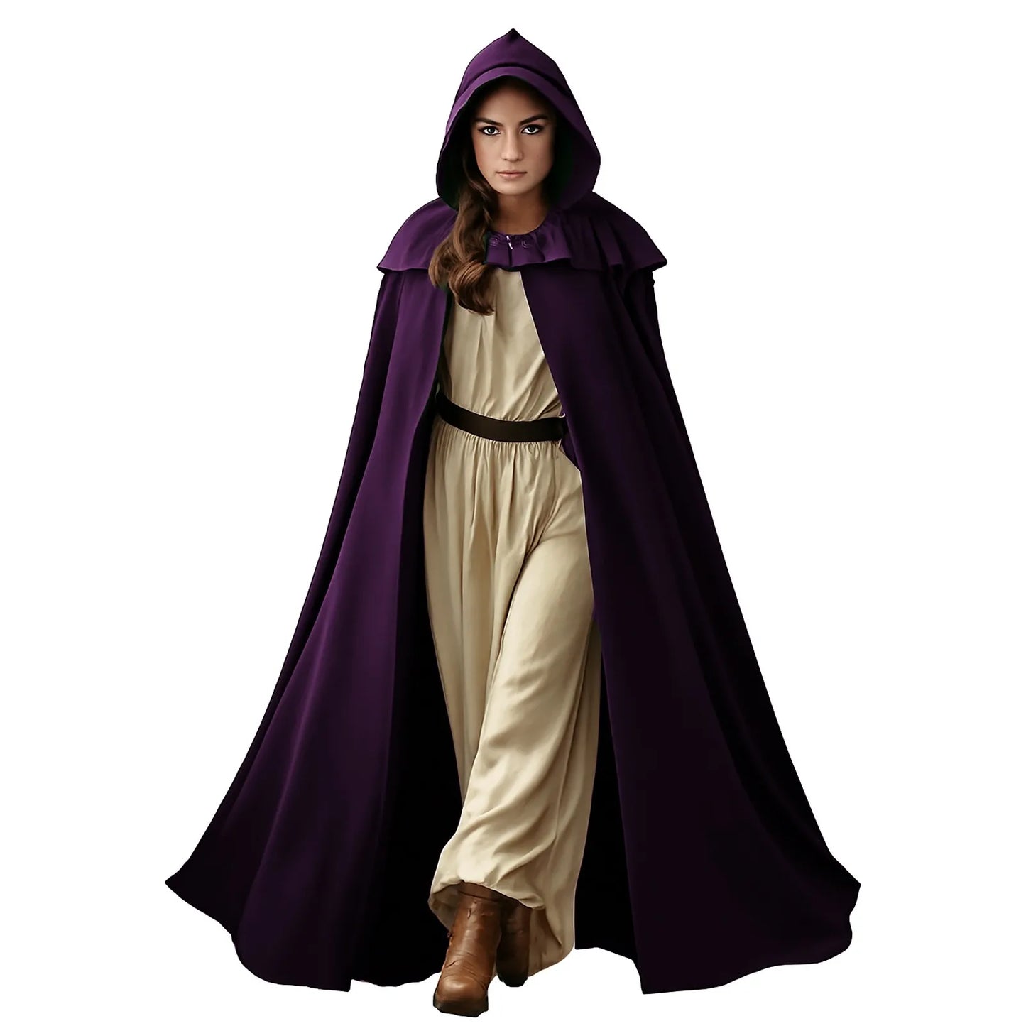 Halloween Hooded Capes For Adult Long Cloaks Cosplay Costumes Witch Red Black Purple Green Grim Reaper Cape For Women Men