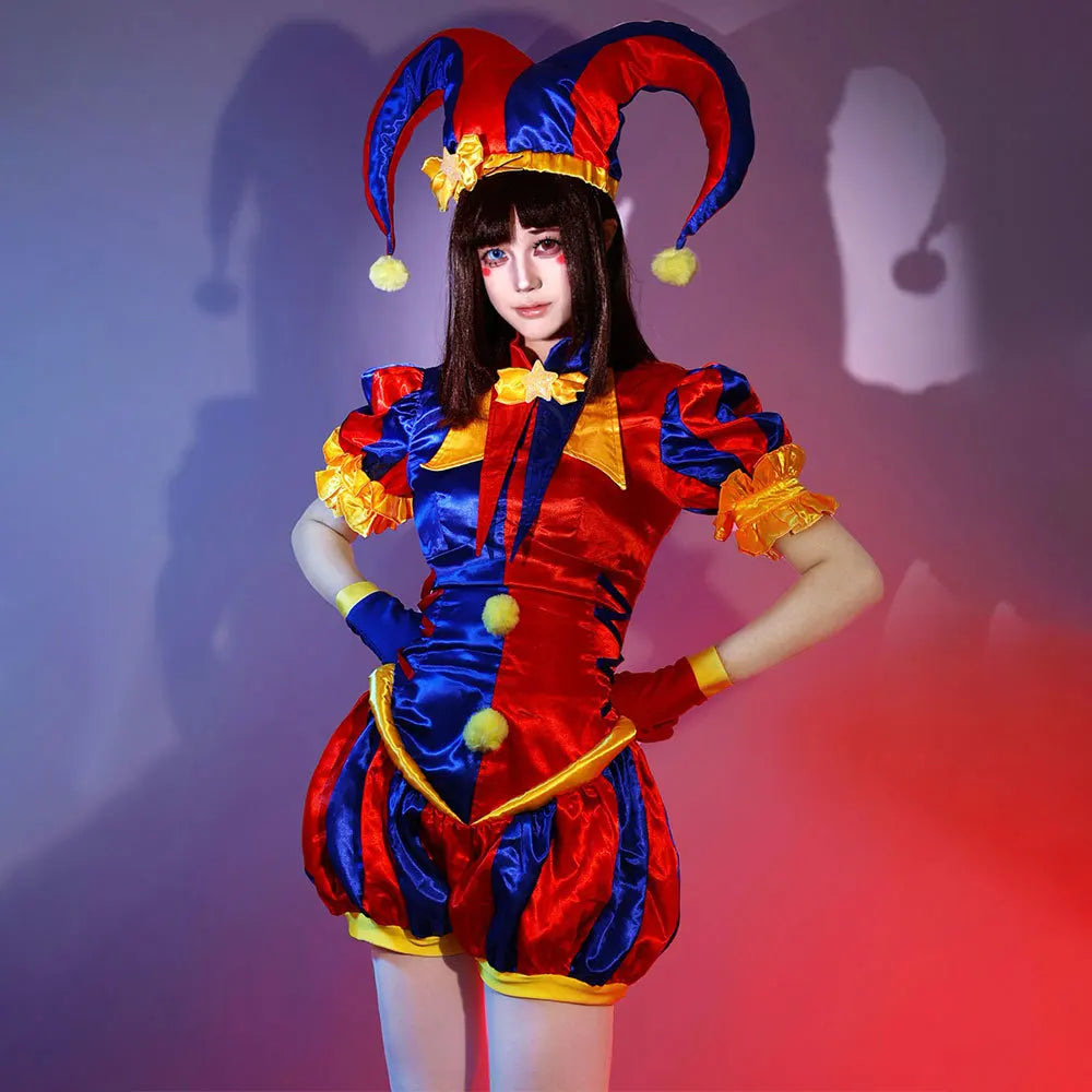 Halloween Carnival Party Outfit Pomni Cosplay Costumes Clown Uniform Anime The Amazing Digital Circus Role Play