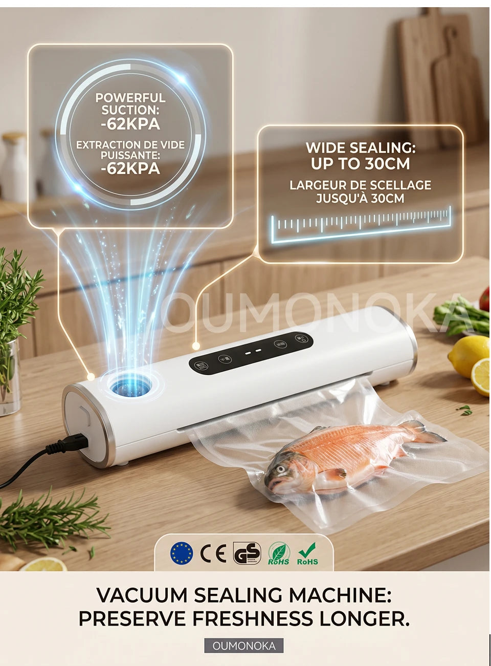 Portable Vacuum Sealer for Food Kitchen Gadgets Degasser Home Appliance Compressor Plastic Bag Sealer Vacuum Packaging Machine