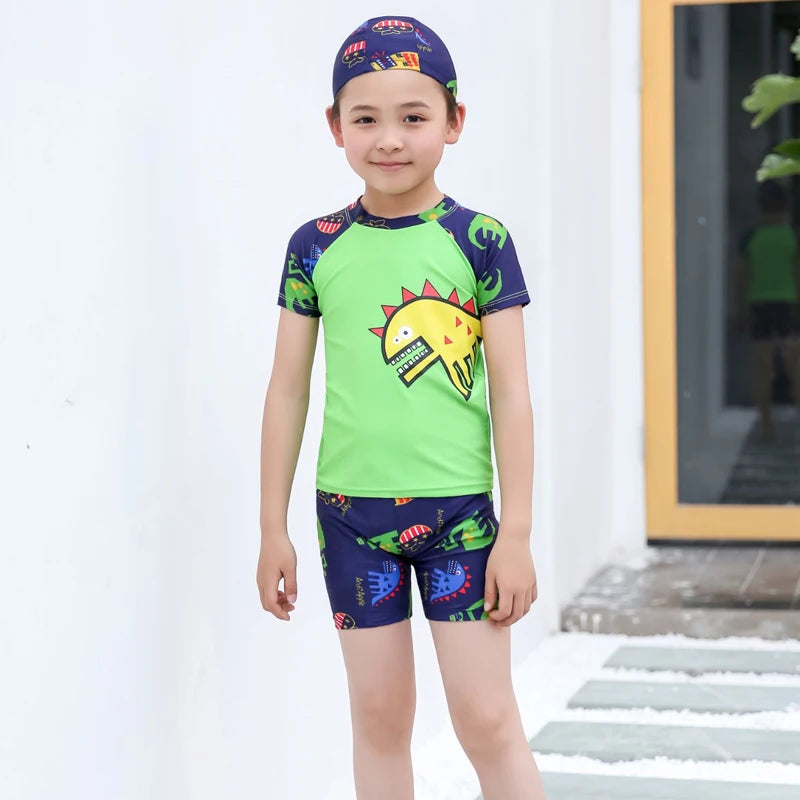 New Kids Swimsuit Medium Kids Baby Split Suit Swim Trunks Light Short Sleeve Beach Swimsuit Boys Swimsuit Swim Trunks Quick Dry