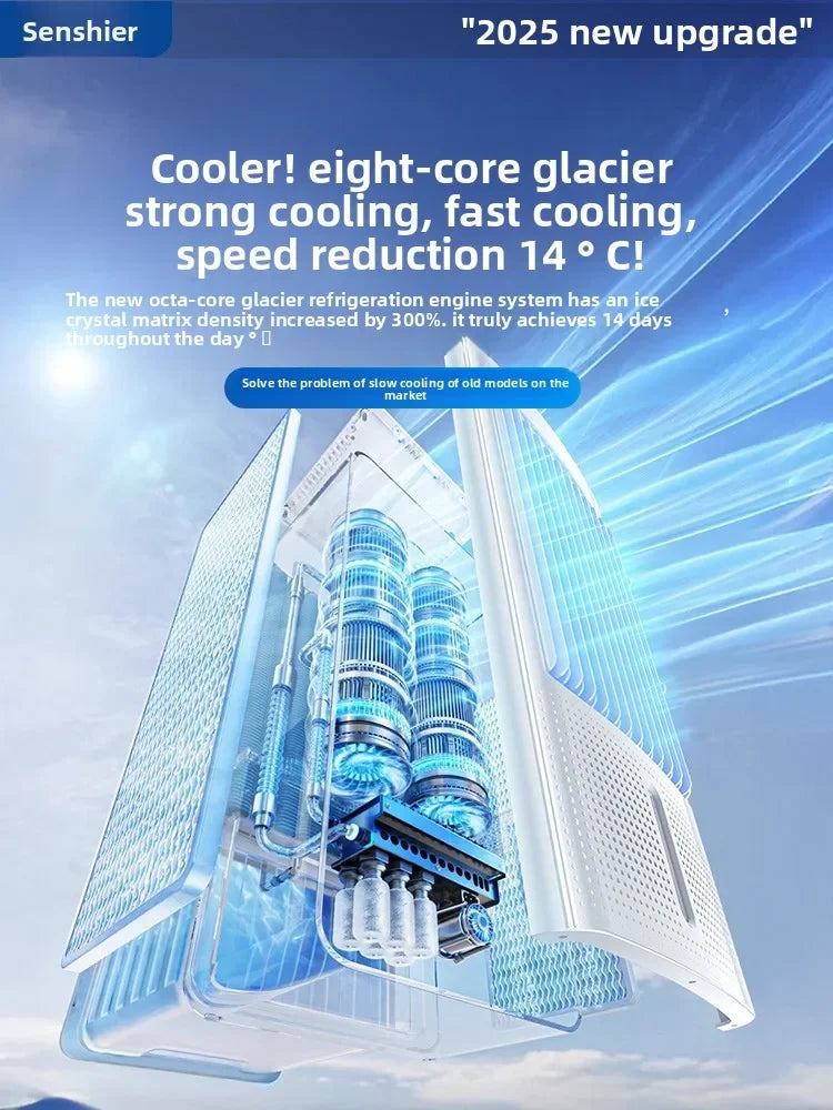 New Water Cooled Mobile Air Conditioner Fan Silent Mini Floor Cooling Fan for Home Bedroom