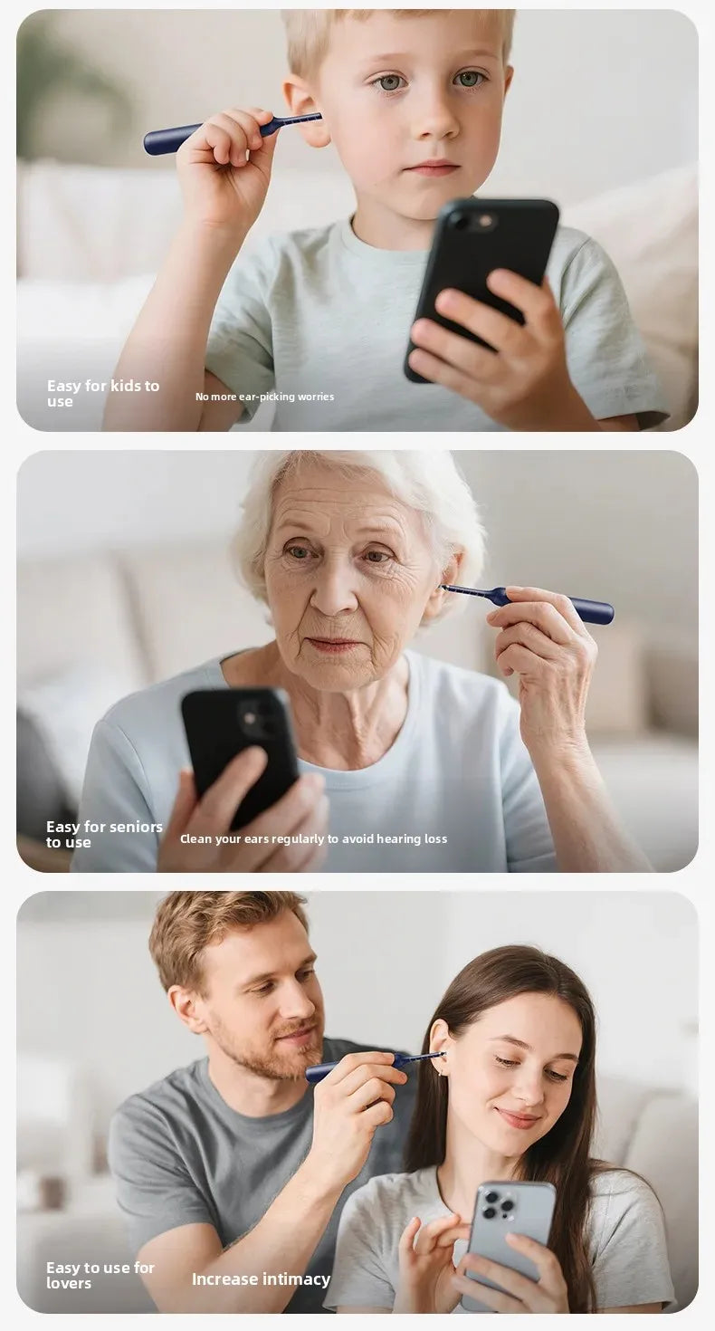 Smart Visual Ear Wax Cleaner with HD Camera Endoscope Wireless WiFi Ear Cleaning Tool for Home Use Ear Wax Remover
