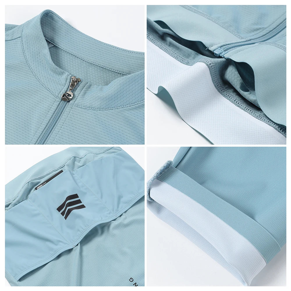 RION Men Cycling Jerseys Long Sleeves MTB Jersey Bike Shirts UPF 50+ Sun Protection Pro Team Uniform Mountain Bicycle Clothing