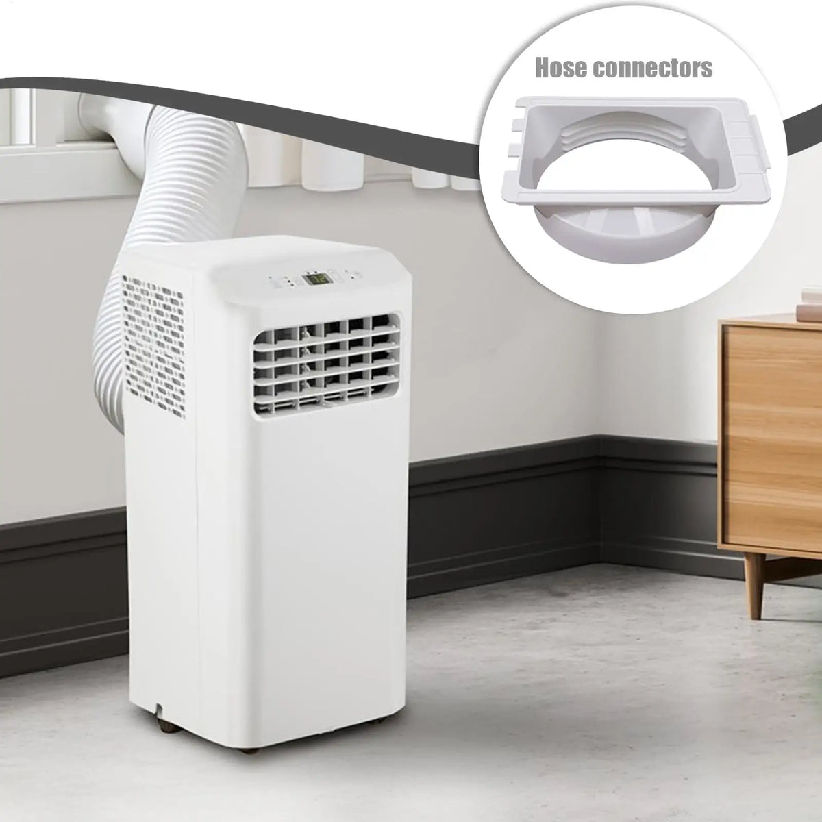 5.9 Inch AC Exhaust Hose Coupler Portable Air Conditioner Vent Tube Connector Interface Adapter for Window Home Bedroom Kitchen