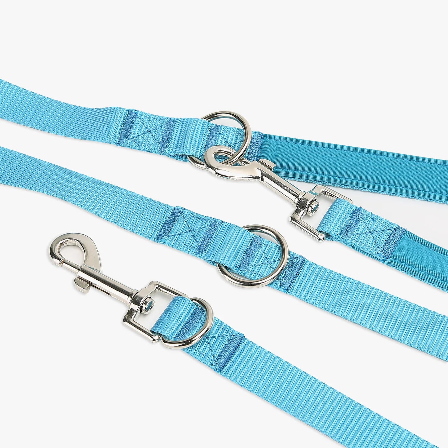 Crossbody Dog Leash Versatile Crossbody Waist Leash with 3 Rings Puppy Walking Leash Reflective Nylon Multifunctional Pet Rope