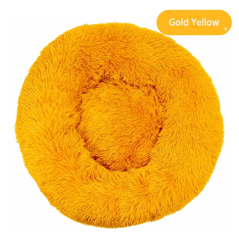 Round Dog Bed Long Plush Pet Kennel Washable Cat House Soft Cotton Mats Sofa For Small Large Dog Chihuahua Dog Basket Pet Bed