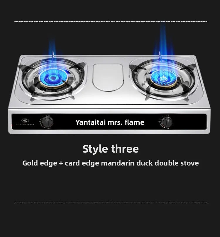Double Burner Gas Stove Household Desktop LPG Natural Gas Energy Saving Old Style Stove abc